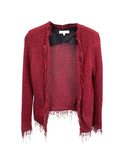 Pre-owned Iro Open Fringe-trim Jacket In Red