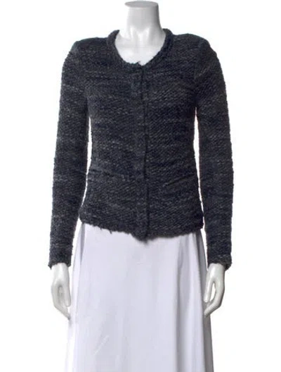 Pre-owned Iro Open Front Sweater In Blue
