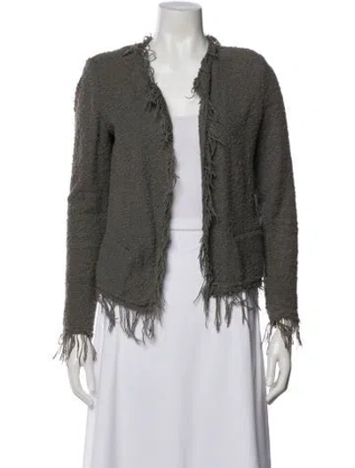 Pre-owned Iro Open Front Sweater In Gray