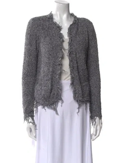 Pre-owned Iro Open Front Sweater In Gray