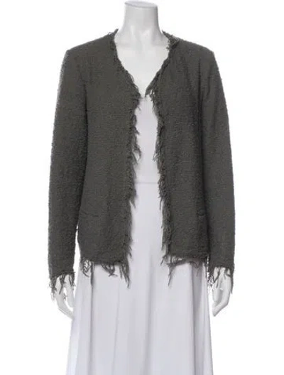 Pre-owned Iro Open Front Sweater In Gray