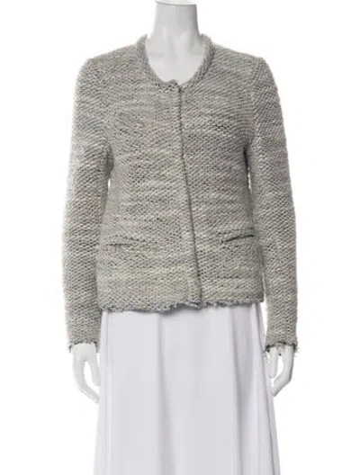 Pre-owned Iro Open Front Sweater In Gray