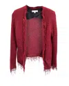 Iro Frayed Jacket In Red Cotton Tweed In Red