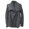 Iro Open Tweed Blazer In Black Acrylic In Blue