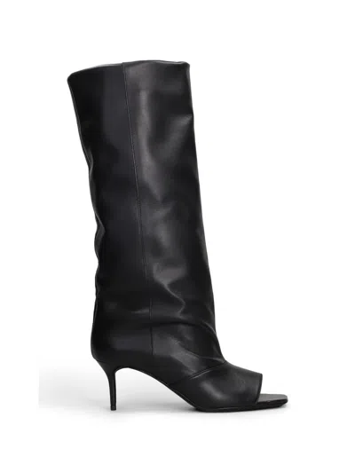 Iro Open-toe Leather Boots In Black