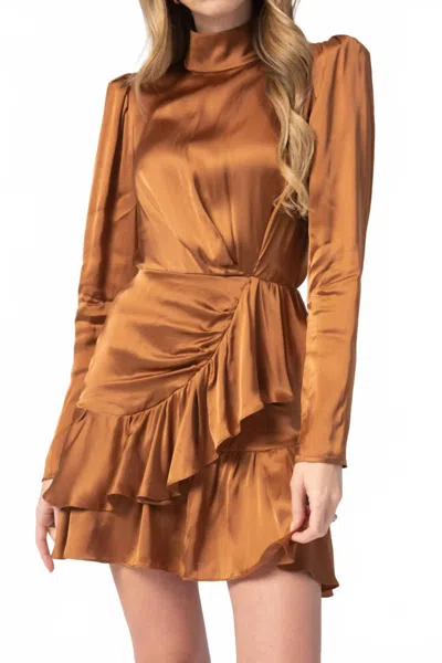 Iro Osium Ruffled Mini Dress In Camel In Brown
