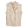 Iro Fur-trimmed Leather Vest In Neutral