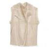 Iro Fur-trimmed Leather Vest In Neutral