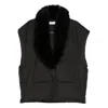 Iro Quilted Faux-fur Collar Vest In Black