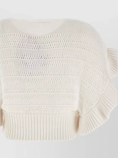 Iro "ouzna" Crew Neck Knit Sweater In White