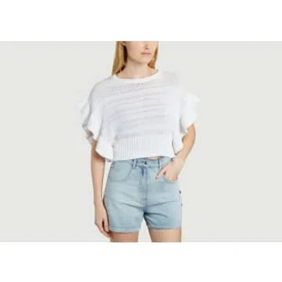 Iro Ouzna Cropped Knit Sweater In White