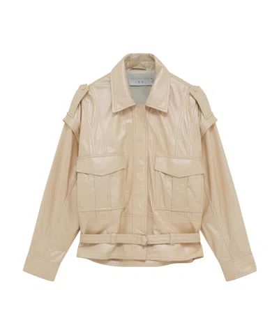 Iro Oversized Leather Jacket In Nude