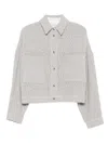 Iro Pabli Textured Weave Cotton Jacket With Patch Pockets In Gray
