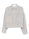 Iro Pabli Textured Weave Cotton Jacket With Patch Pockets In Gray
