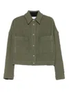 Iro Cotton Jacket Patch Pockets In Green