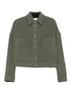 Iro Cotton Jacket Patch Pockets In Green