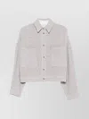 Iro Pabli Textured Weave Cotton Jacket With Patch Pockets In Gray