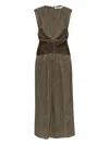 Iro Padded-shoulders Maxi Dress In Brown