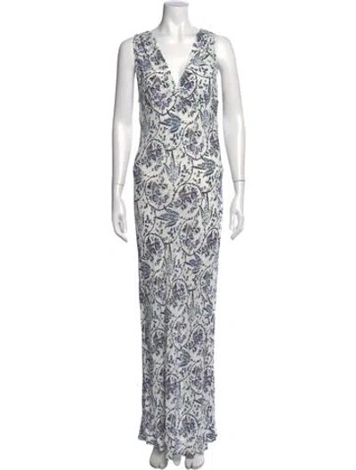 Pre-owned Iro Paisley Print Long Dress W/ Tags In White