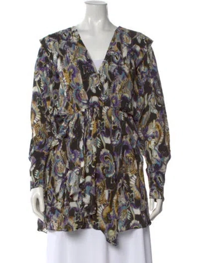 Pre-owned Iro Paisley Print Midi Length Dress In Black