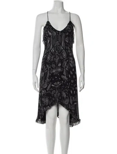 Pre-owned Iro Paisley Print Midi Length Dress In Black