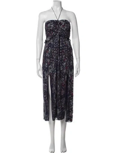 Pre-owned Iro Paisley Print Midi Length Dress In Blue/metallic