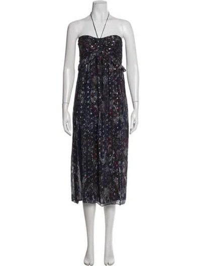 Pre-owned Iro Paisley Print Midi Length Dress In Purple