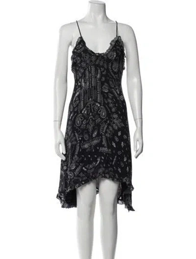 Pre-owned Iro Paisley Print Mini Dress In Black