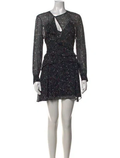 Pre-owned Iro Paisley Print Mini Dress In Black
