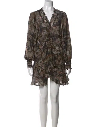 Pre-owned Iro Paisley Print Mini Dress In Brown