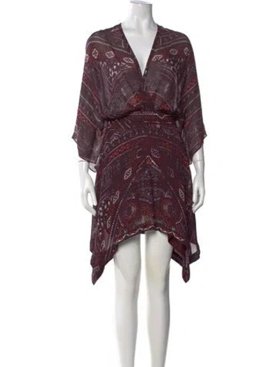 Pre-owned Iro Paisley Print Mini Dress In Burgundy