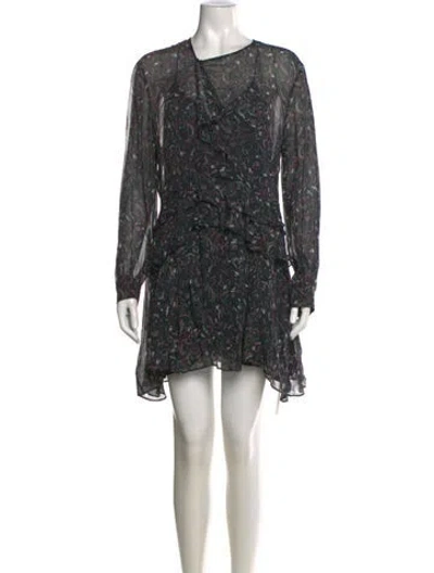 Pre-owned Iro Paisley Print Mini Dress W/ Tags In Black