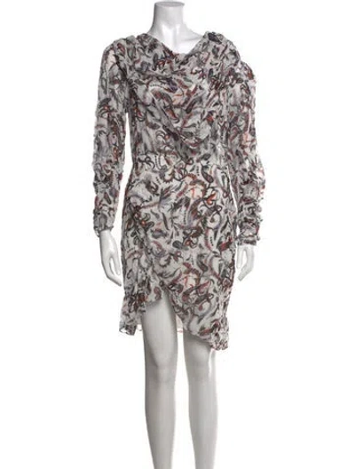 Pre-owned Iro Paisley Print Mini Dress In White