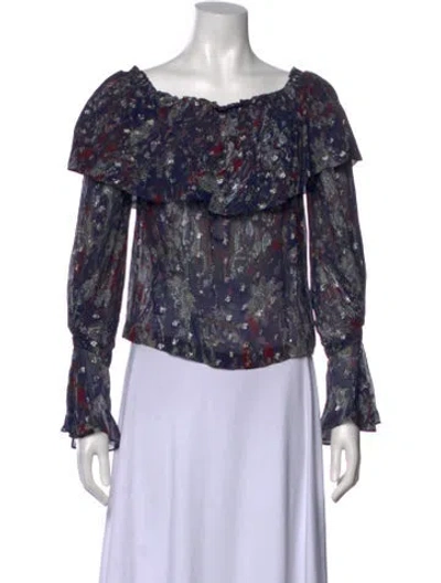 Pre-owned Iro Paisley Print Off-the-shoulder Blouse