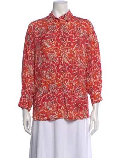 Pre-owned Iro Paisley Print Three-quarter Sleeve Blouse In Red