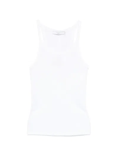 Iro Palisso Cotton Tank Scoop Neck Racerback In White