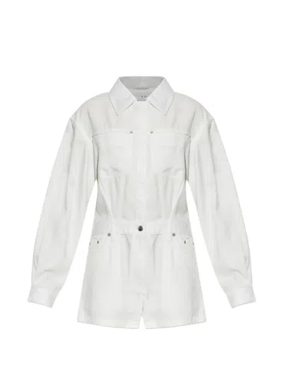 Iro Panelled Long-sleeve Play Suit In White