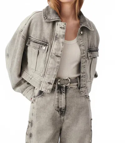 Iro Paris Alessio Denim Jacket In Mixed Grey In Gray
