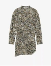 Iro Francia Cutout Printed Silk-crepe Mini Dress In Beige