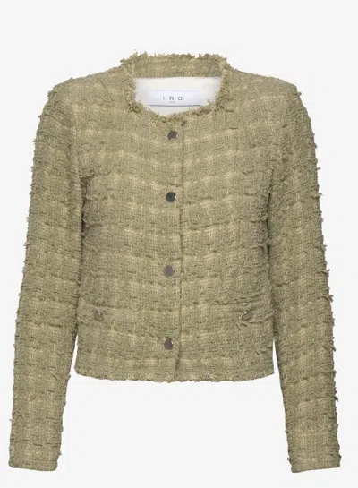 Iro Raceli Casual Jacket In Khaki Cotton In Green