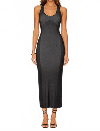 Iro Paris Kitzy Cross Back Knit Dress In Black In Gray