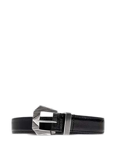 Iro Patent-leather Belt In Black