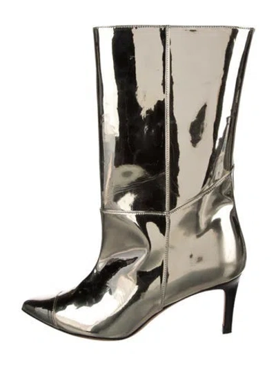 Pre-owned Iro Patent Leather Boots In Green