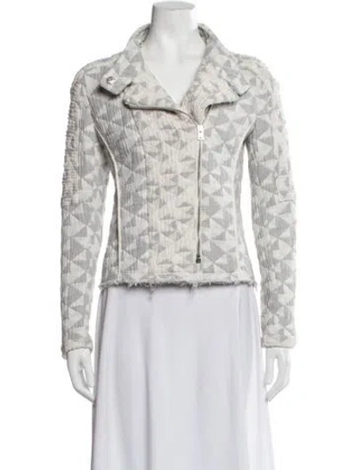 Pre-owned Iro Patterned Biker Jacket In Grey