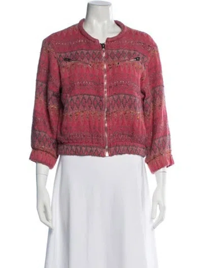 Pre-owned Iro Patterned Bomber Jacket In Pink