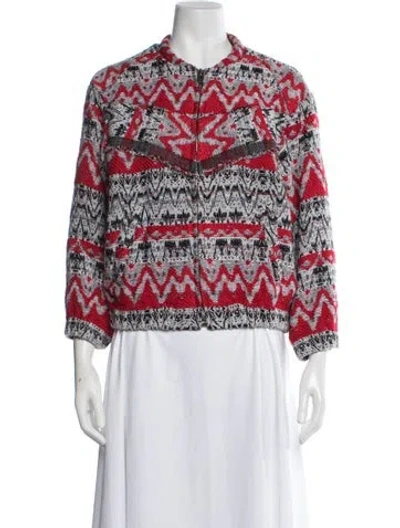 Pre-owned Iro Patterned Bomber Jacket In Red