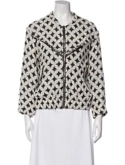 Pre-owned Iro Patterned Bomber Jacket In White