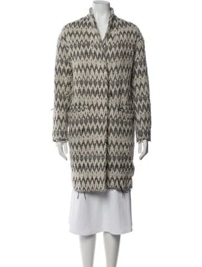 Pre-owned Iro Patterned Coat In Neutrals/white