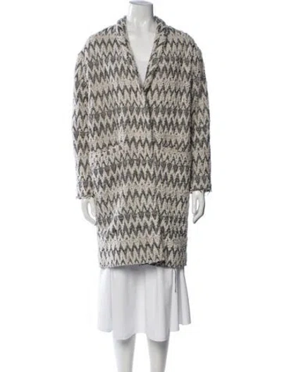 Pre-owned Iro Patterned Coat In Neutrals/white