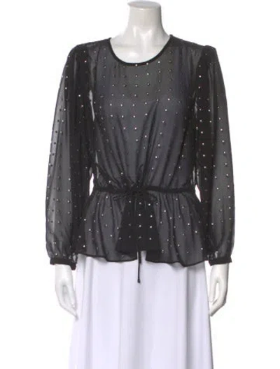 Pre-owned Iro Patterned Crew Neck Blouse In Black